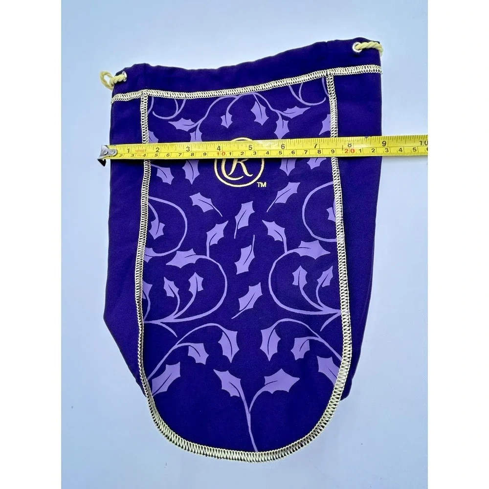 Crown Royal Christmas Holiday Holly Purple & Gold Drawstring Bag 11
